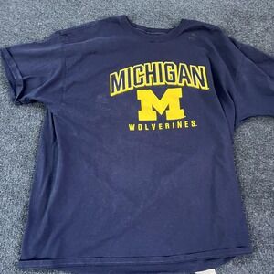 Michigan Wolverines Shirt Mens 2XL Blue NCAA Football Short Sleeve Graphic Tee